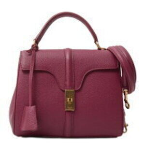 Celine Seize Handbag Shoulder Bag Leather Berry
